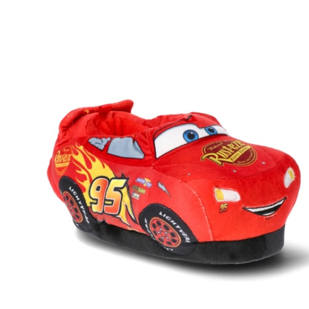 💜 Disney Cars Big Kids Lightning McQueen Slippers size:2-3